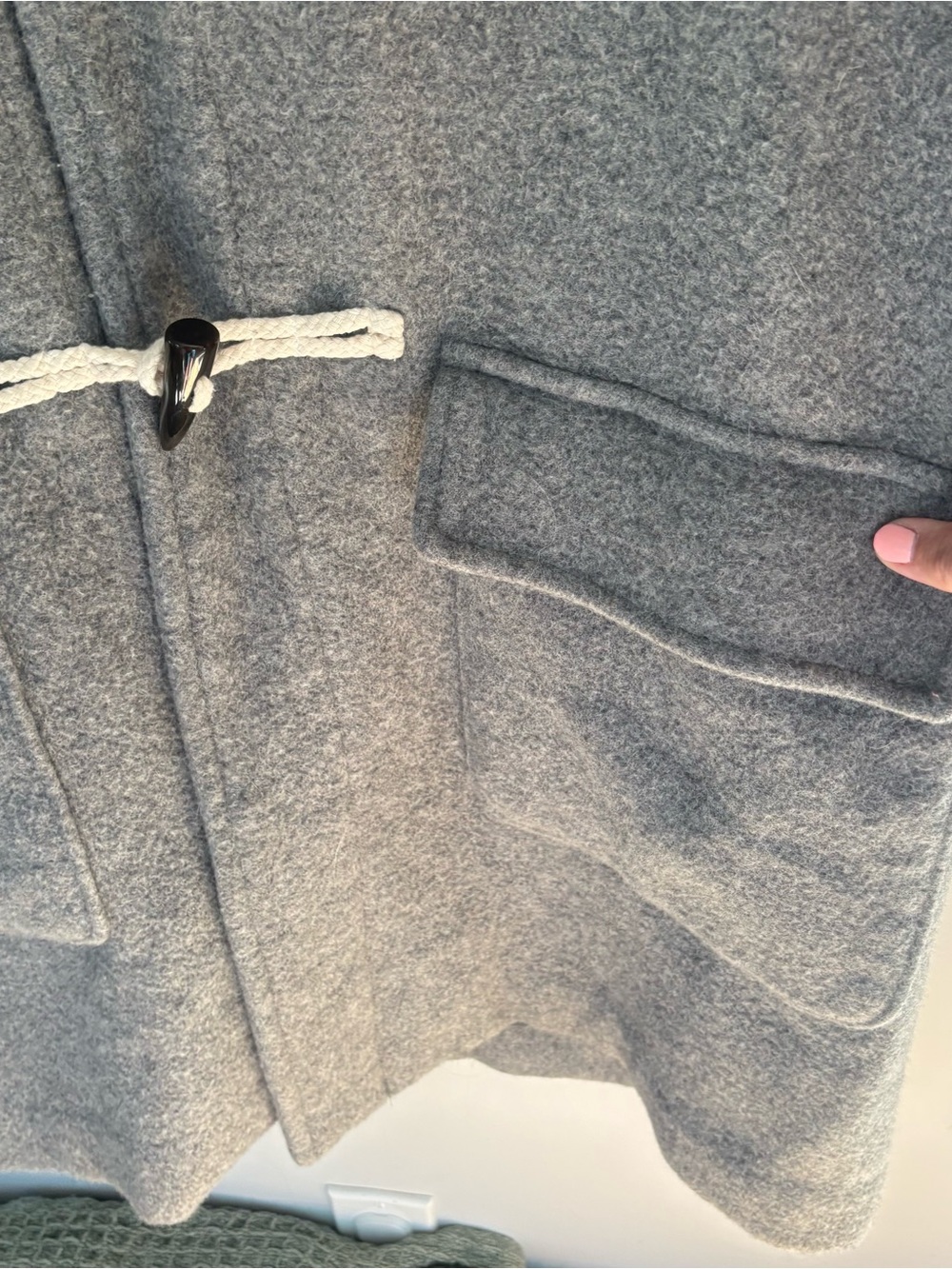 Dearest Gray Wool Duffle Coat Hooded Toggle Jacket Size M - Picture 4 of 10